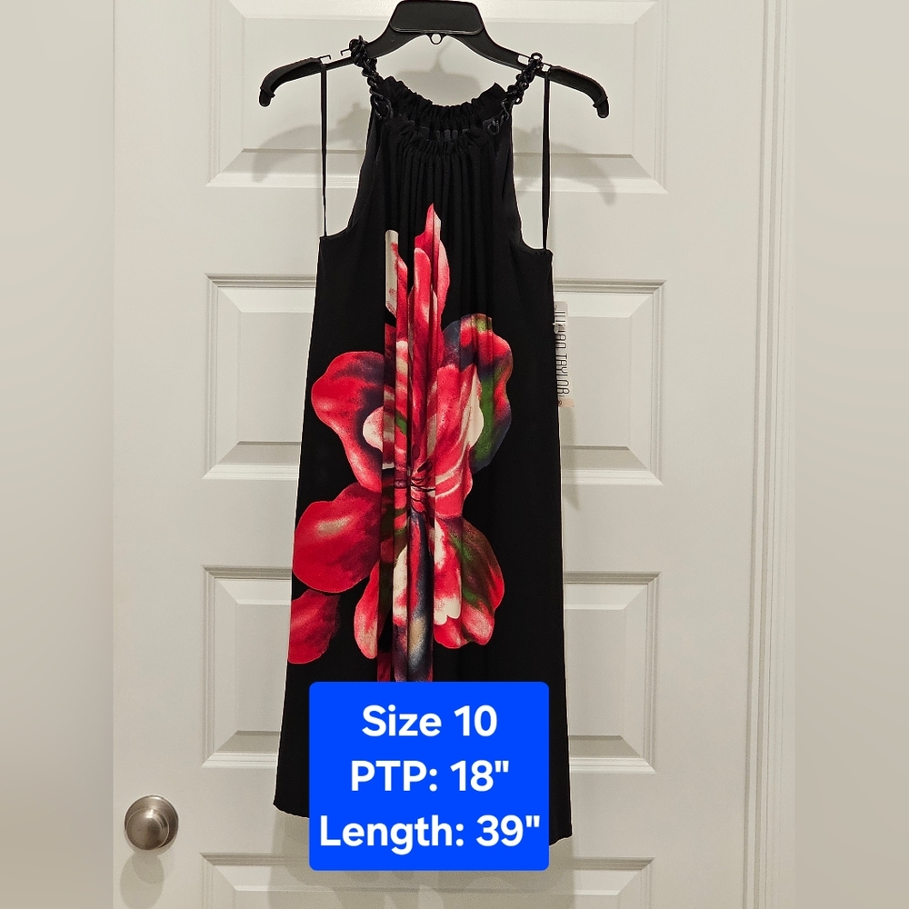 Julian Taylor NY Midi Sleeveless w/Floral Design, NWT, Size 10